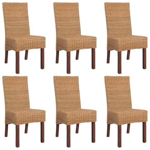 HOMEELIKE Esszimmerst¨¹hle 6 STK. Natur Rattan Braun von HOMEELIKE
