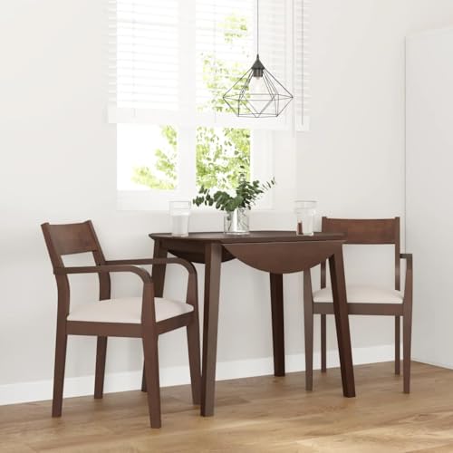 HOMEELIKE Esszimmerst¨¹hle mit Kissen 2 STK. Braun Massivholz Gummibaum von HOMEELIKE