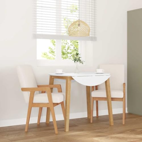 HOMEELIKE Esszimmerst¨¹hle mit Kissen 2 STK. Massivholz Gummibaum von HOMEELIKE