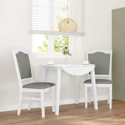 HOMEELIKE Esszimmerst¨¹hle mit Kissen 2 STK. Wei? Massivholz Gummibaum von HOMEELIKE