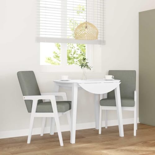 HOMEELIKE Esszimmerst¨¹hle mit Kissen 2 STK. Wei? Massivholz Gummibaum von HOMEELIKE