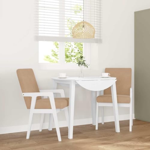 HOMEELIKE Esszimmerst¨¹hle mit Kissen 2 STK. Wei? Massivholz Gummibaum von HOMEELIKE