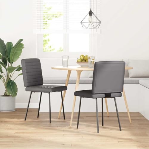 HOMEELIKE Esszimmerstuehle 2 STK. Grau Kunstleder HOMEELIKE Esszimmerstuehle 2 STK. Grau Kunstleder von HOMEELIKE