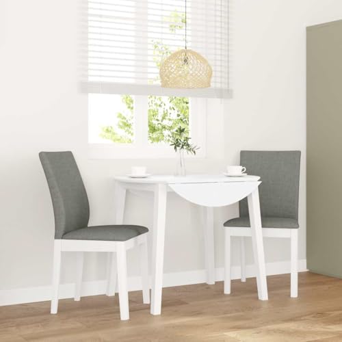 HOMEELIKE Esszimmerstuehle mit Kissen 2 STK. Weiss Massivholz Gummibaum von HOMEELIKE