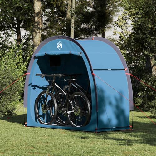HOMEELIKE Fahrradgarage mit Dach mit Speicher Blau 210 x 90 x 174 cm von HOMEELIKE