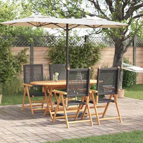 HOMEELIKE Faltbarer Gartentisch 5 pcs Schwarz von HOMEELIKE