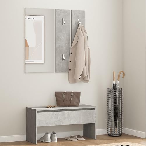 HOMEELIKE Garderoben-Set Betongrau Holzwerkstoff HOMEELIKE Garderoben-Set Betongrau Holzwerkstoff von HOMEELIKE
