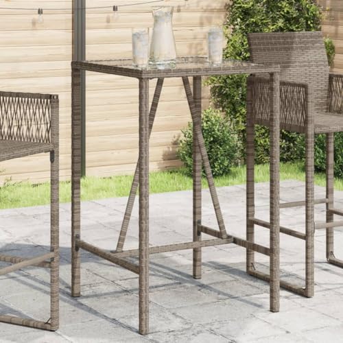 HOMEELIKE Garten-Bartisch Grau 70x70x110 cm Poly Rattan HOMEELIKE Garten-Bartisch Grau 70x70x110 cm Poly Rattan von HOMEELIKE