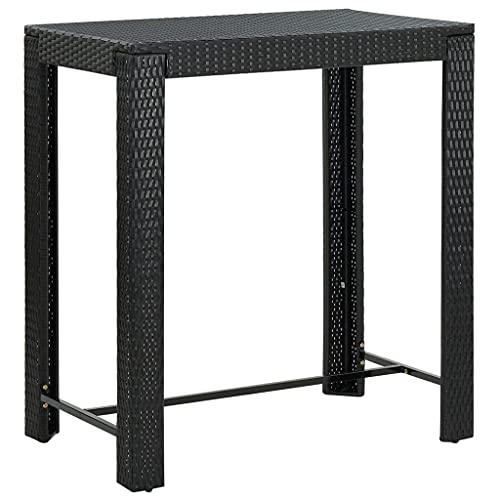 HOMEELIKE Garten-Bartisch Schwarz 100x60,5x110,5 cm Poly Rattan von HOMEELIKE