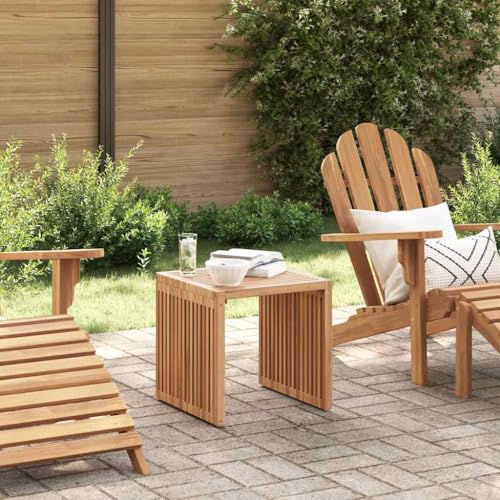 HOMEELIKE Garten Beistelltisch Braun 45 x 42.5 x 45 cm Teak-Massivholz von HOMEELIKE