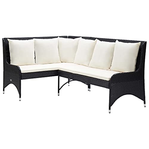 HOMEELIKE Garten-Ecksofa 2-TLG. aus PE-Rattan, Schwarz - Ideal f¨¹r entspannte Sommerabende HOMEELIKE Garten-Ecksofa 2-TLG. aus PE-Rattan, Schwarz - Ideal f¨¹r entspannte Sommerabende von HOMEELIKE