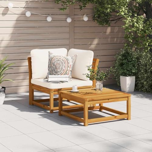 HOMEELIKE Garten-Ecksofa mit Kissen 73x73x65 cm Massivholz Akazie von HOMEELIKE