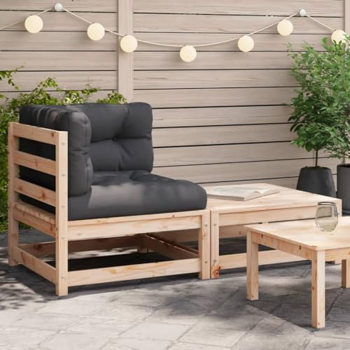 HOMEELIKE Garten-Ecksofa mit Kissen und Hocker von HOMEELIKE