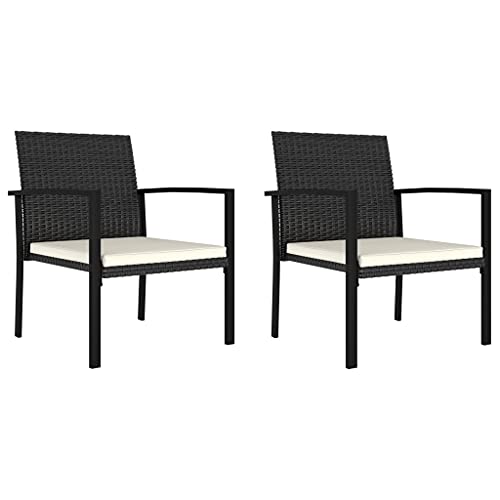 HOMEELIKE Garten-Essst¨¹hle 2 STK. Poly Rattan Schwarz von HOMEELIKE