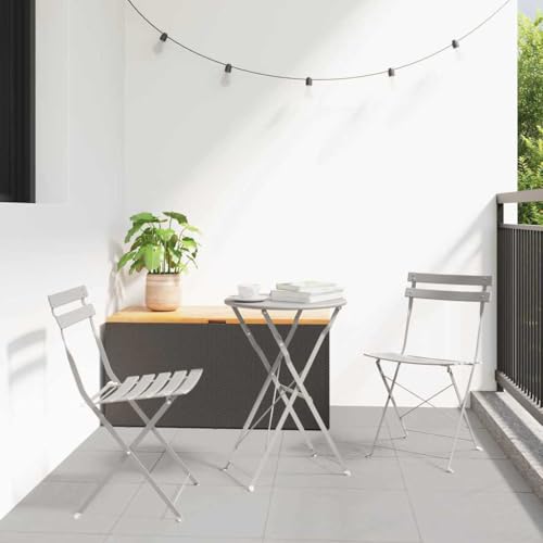 HOMEELIKE Garten Klappstuhl 2 pcs Beige 42 x 46 x 82cm Stahl HOMEELIKE Garten Klappstuhl 2 pcs Beige 42 x 46 x 82cm Stahl von HOMEELIKE