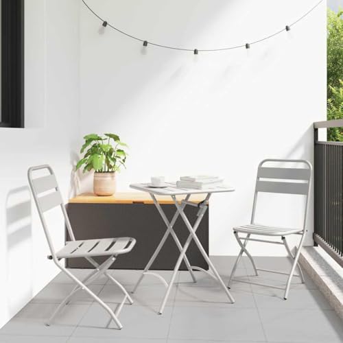 HOMEELIKE Garten Klappstuhl 2 pcs Beige 55 x 56,5 x 91cm Stahl HOMEELIKE Garten Klappstuhl 2 pcs Beige 55 x 56,5 x 91cm Stahl von HOMEELIKE