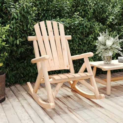 HOMEELIKE Garten-Schaukelstuhl 69x96x101 cm Massivholz Fichte von HOMEELIKE