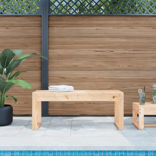 HOMEELIKE Gartenbank 110x38x45 cm Massivholz Kiefer von HOMEELIKE