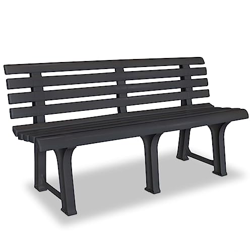 HOMEELIKE Gartenbank 145,5 cm Kunststoff Anthrazit von HOMEELIKE