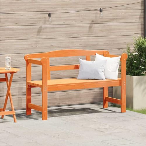 HOMEELIKE Gartenbank Braun 119 x 76 x 44cm Massivholz Kiefer von HOMEELIKE