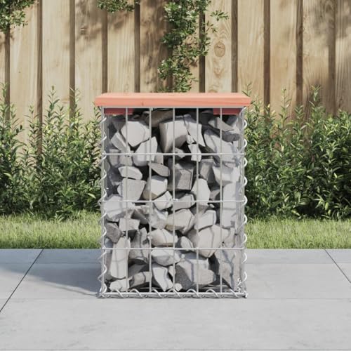 HOMEELIKE Gartenbank aus Gabionen 33x31x42 cm Massivholz Douglasie von HOMEELIKE