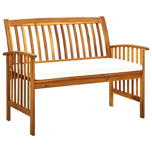 HOMEELIKE Gartenbank mit Kissen 119 cm Massivholz Akazie von HOMEELIKE