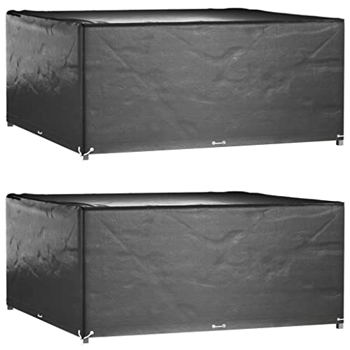 HOMEELIKE Gartenm?bel-Abdeckungen 2 Stk. 16 ?sen 205x205x90cm Quadratisch von HOMEELIKE