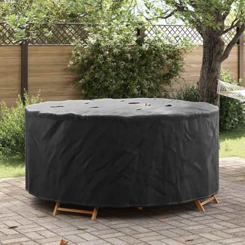 HOMEELIKE Gartenm?belabdeckung Schwarz 200 x 200 x 105 cm 420D Stoff von HOMEELIKE