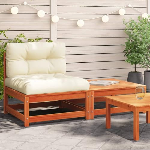 HOMEELIKE Gartensofa ohne Armlehnen mit Kissen und Hocker von HOMEELIKE