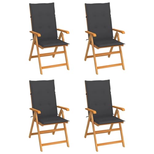 HOMEELIKE Gartenst¨¹hle 4 STK. mit Anthrazit Kissen Massivholz Teak HOMEELIKE Gartenst¨¹hle 4 STK. mit Anthrazit Kissen Massivholz Teak von HOMEELIKE
