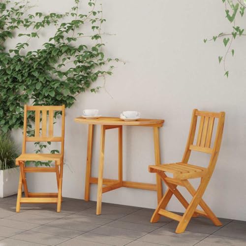HOMEELIKE Gartenstuhl 2 pcs Braun 36 x 46 x 86cm Massivholz Akazie von HOMEELIKE