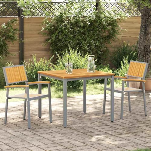 HOMEELIKE Gartenstuhl 2 pcs Braun 56 x 57 x 87cm Massivholz Akazie von HOMEELIKE