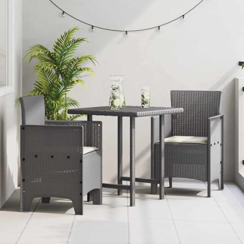 HOMEELIKE Gartenstuhl 2 pcs Hellgrau 53 x 49 x 85 cm PP von HOMEELIKE