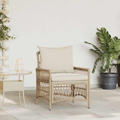HOMEELIKE Gartenstuhl Beige 60 x 70 x 78 cm Poly-Rattan von HOMEELIKE