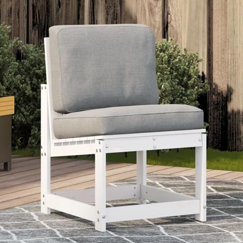 HOMEELIKE Gartenstuhl Weiss 50,5x55x77 cm Massivholz Kiefer von HOMEELIKE