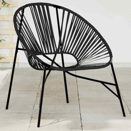 HOMEELIKE Gartenstuhl in Ei-Form Schwarz Poly Rattan von HOMEELIKE