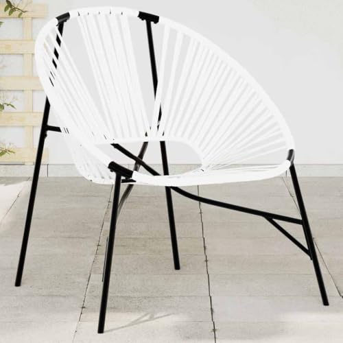 HOMEELIKE Gartenstuhl in Ei-Form Schwarz und Wei? Poly Rattan von HOMEELIKE