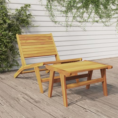 HOMEELIKE Gartenstuhl mit Fu?st¨¹TZE Massivholz Teak von HOMEELIKE