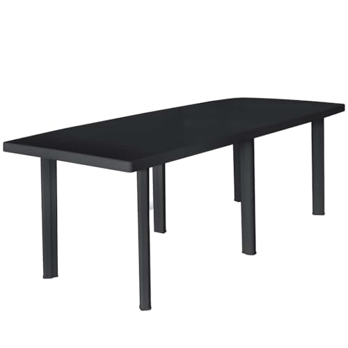HOMEELIKE Gartentisch Anthrazit 216x90x72 cm Kunststoff von HOMEELIKE