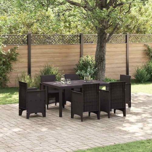 HOMEELIKE Gartentisch Braun 150 x 100 x 73 cm Poly-Rattan von HOMEELIKE