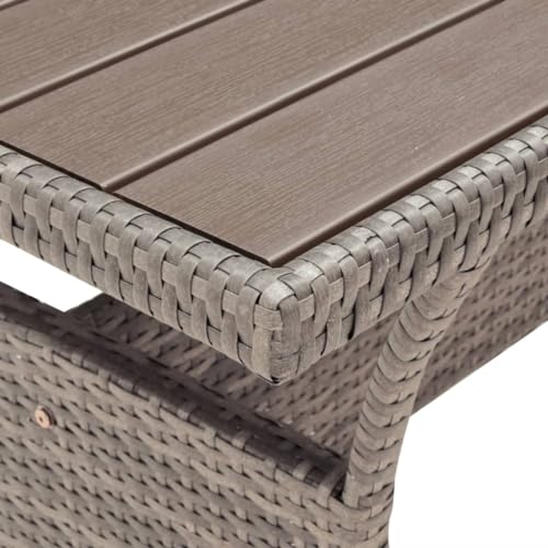 HOMEELIKE Gartentisch Grau 120x70x66 cm Poly Rattan von HOMEELIKE