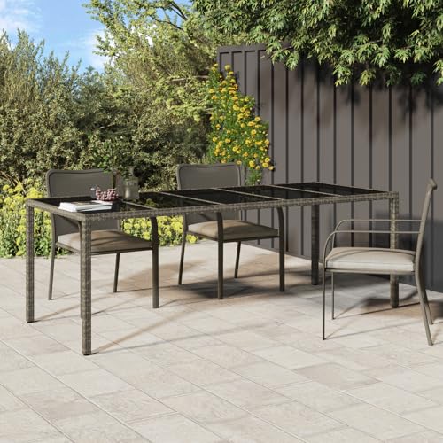 HOMEELIKE Gartentisch Grau 250x100x75 cm Poly-Rattan von HOMEELIKE