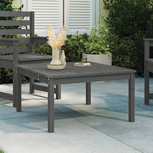 HOMEELIKE Gartentisch Grau 82,5x82,5x45 cm Massivholz Kiefer von HOMEELIKE