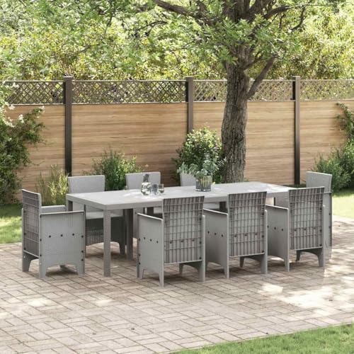 HOMEELIKE Gartentisch Hellgrau 250 x 100 x 73 cm Poly-Rattan von HOMEELIKE