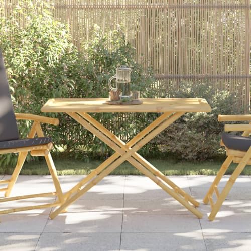HOMEELIKE Gartentisch Klappbar 110x55x75 cm Bambus von HOMEELIKE