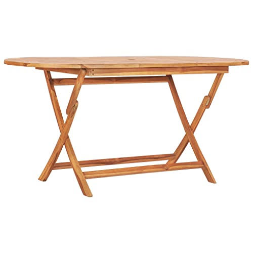 HOMEELIKE Gartentisch Klappbar 160¡Á80¡Á75 cm Massivholz Teak von HOMEELIKE