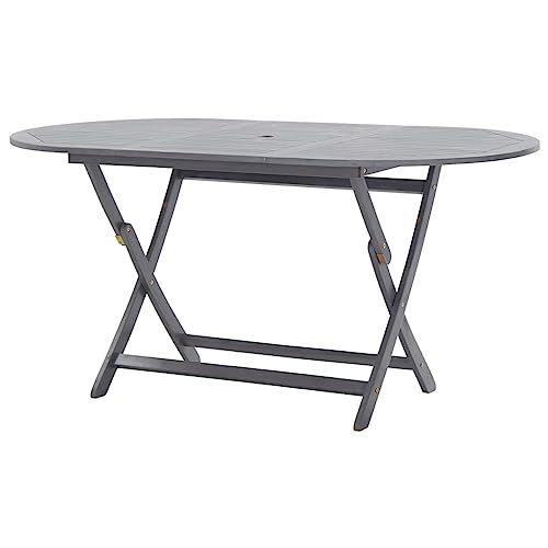 HOMEELIKE Gartentisch Klappbar 160x85x75 cm Massivholz Akazie von HOMEELIKE