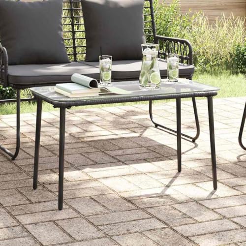 HOMEELIKE Gartentisch Schwarz 80 x 40 x 45.5 cm Poly Rattan HOMEELIKE Gartentisch Schwarz 80 x 40 x 45.5 cm Poly Rattan von HOMEELIKE