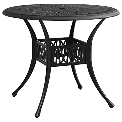 HOMEELIKE Gartentisch Schwarz 90x90x74 cm Aluminiumguss von HOMEELIKE