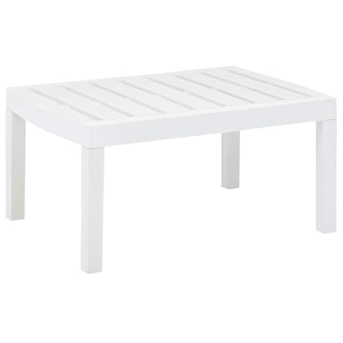 HOMEELIKE Gartentisch Wei? 78x55x38 cm Kunststoff von HOMEELIKE